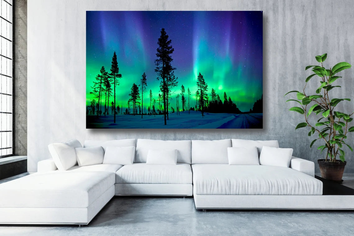 Aurora Borealis Northern UV Direct Aluminum Print Australian Made Quality