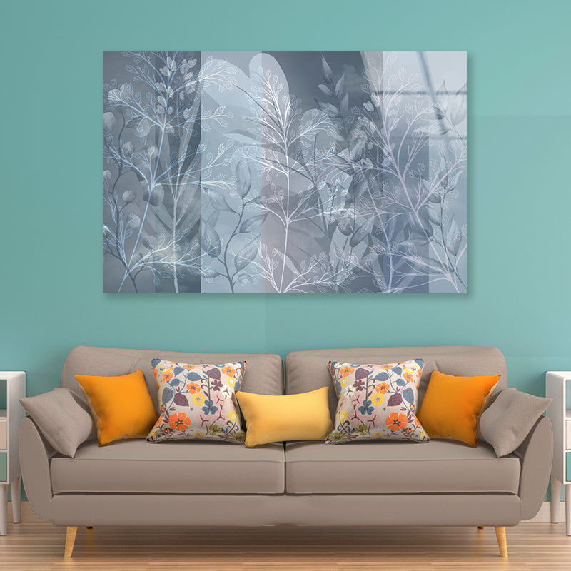 Shape of Tree Branches and Leaves Abstract Acrylic Glass Print Tempered Glass Wall Art 100% Made in Australia Ready to Hang - Bella Home Decor