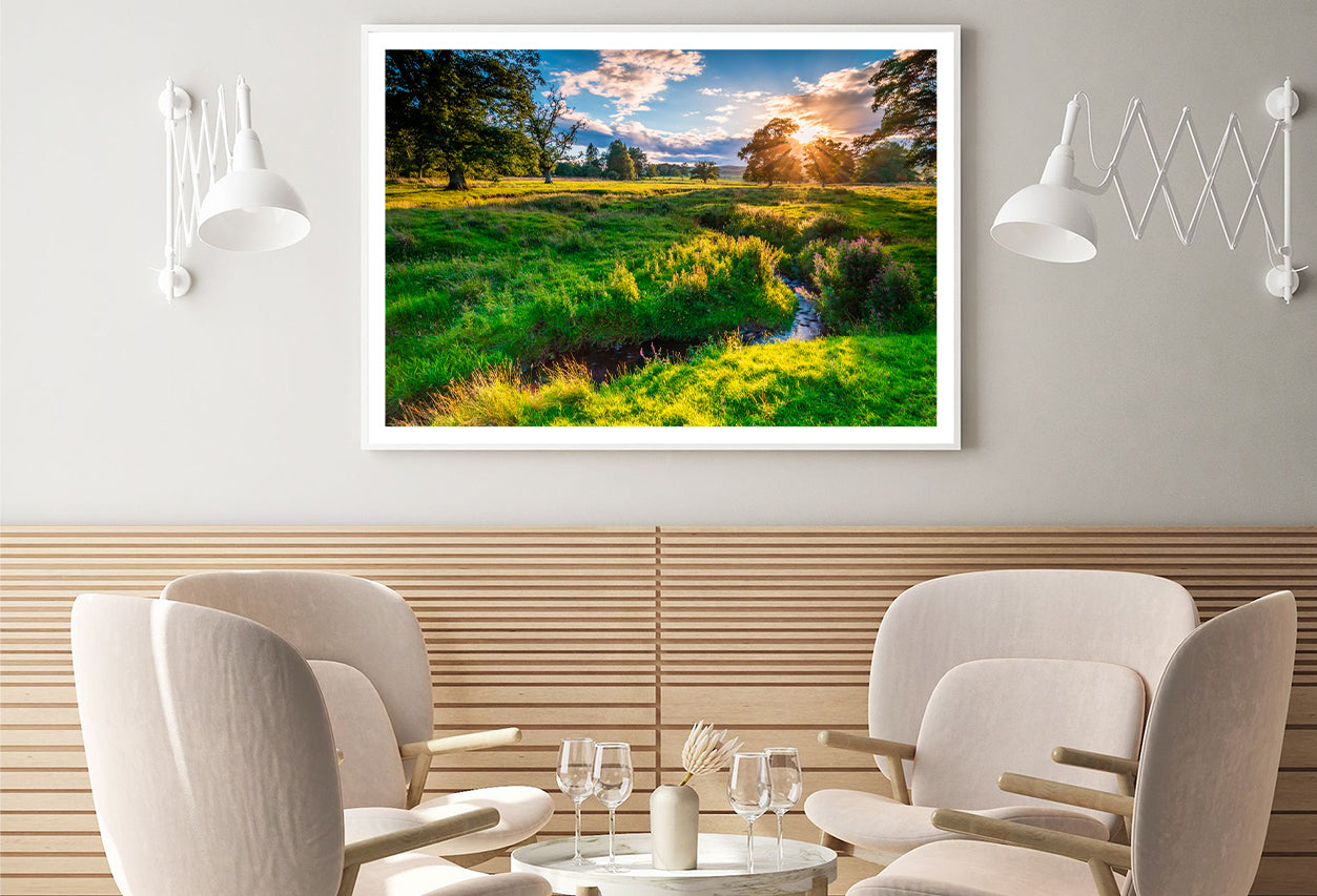 River Aln under Golden Light Home Decor Premium Quality Poster Print Choose Your Sizes