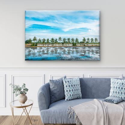 Vibrant Green Coconut Tree Plantation Fields Across Thailand Wall Art Decor 100% Australian Made