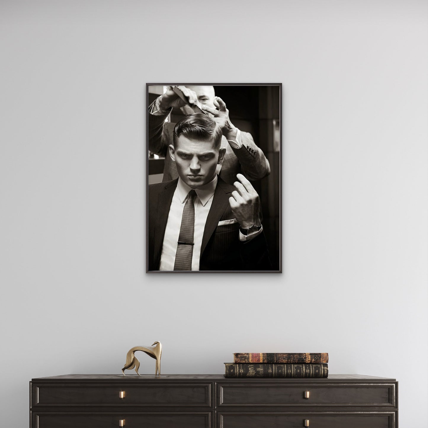 Black and White Barber Gents Hairstyle Cutting Fashion Home Decor Premium Quality Poster Print Choose Your Sizes - Bella Home Decor