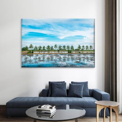 Vibrant Green Coconut Tree Plantation Fields Across Thailand Wall Art Decor 100% Australian Made
