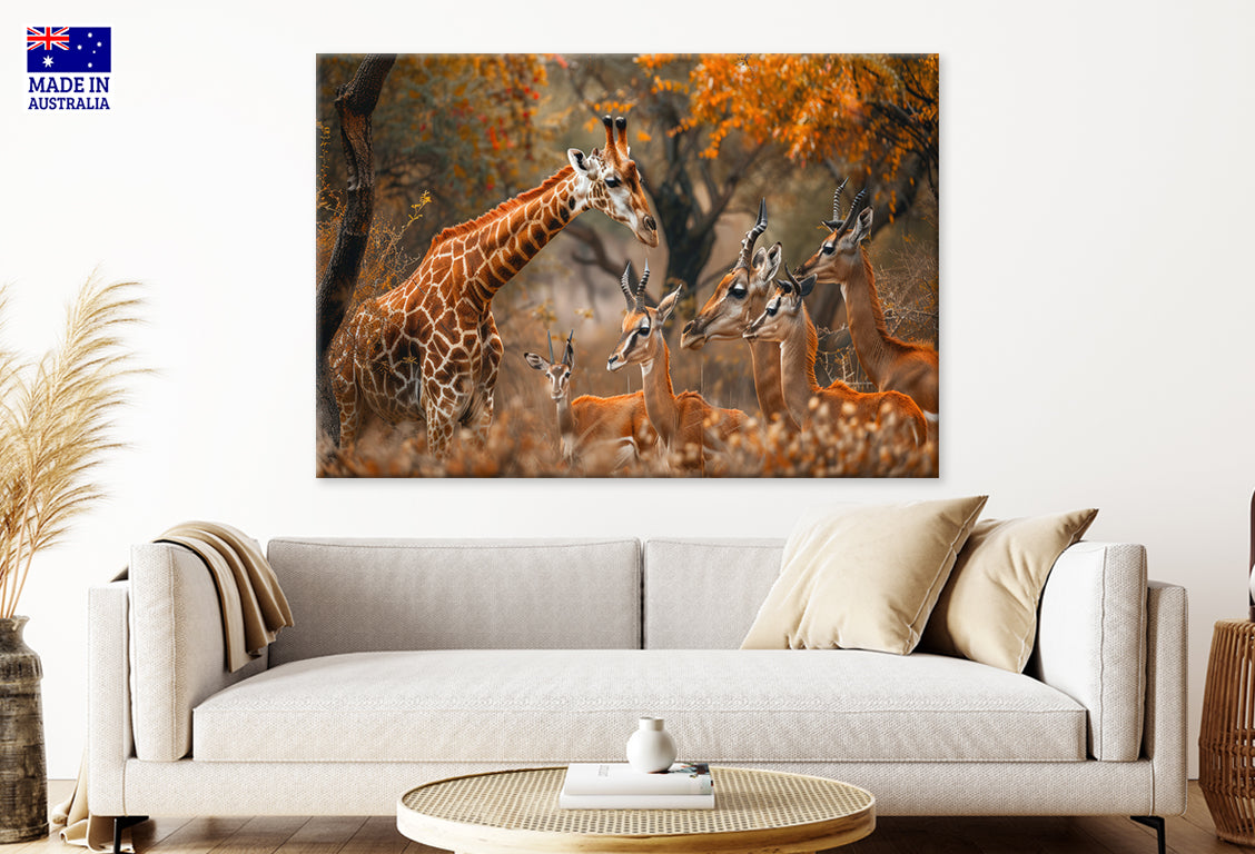 Beautiful Giraffe Wild Animal Wall Art Decor 100% Australian Made