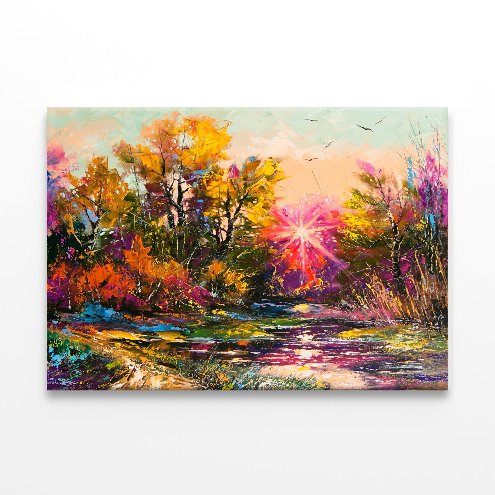 Oil Painting Autumn Decline Wall Art Decor 100% Australian Made