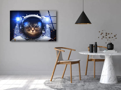 Cat in Astronaut Kit UV Direct Aluminum Print Australian Made Quality