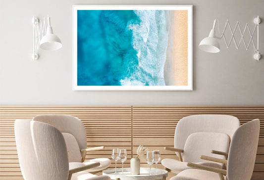 Beach And Waves from Top View Home Decor Premium Quality Poster Print Choose Your Sizes