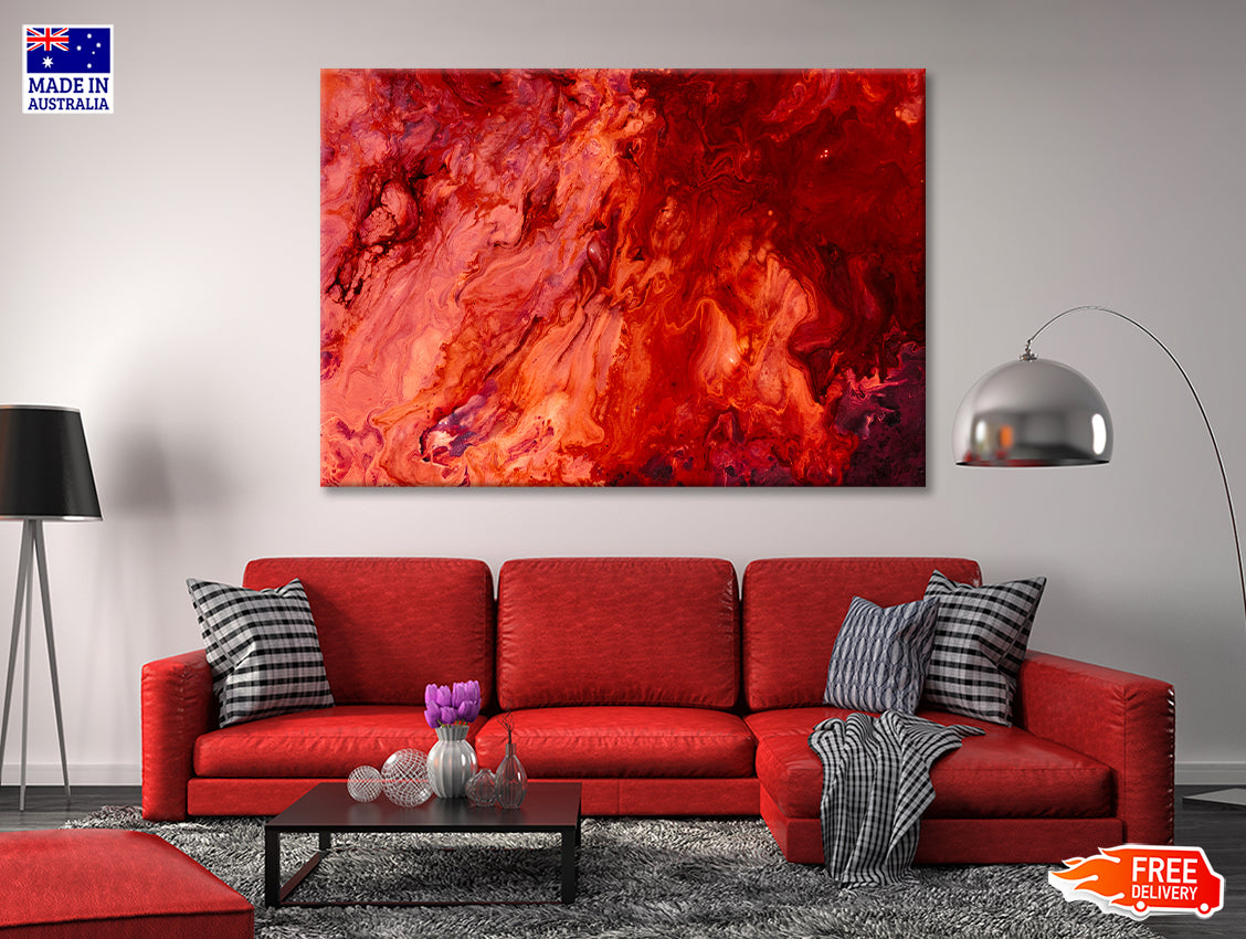 Splash Painting in Shades of Red Print 100% Australian Made