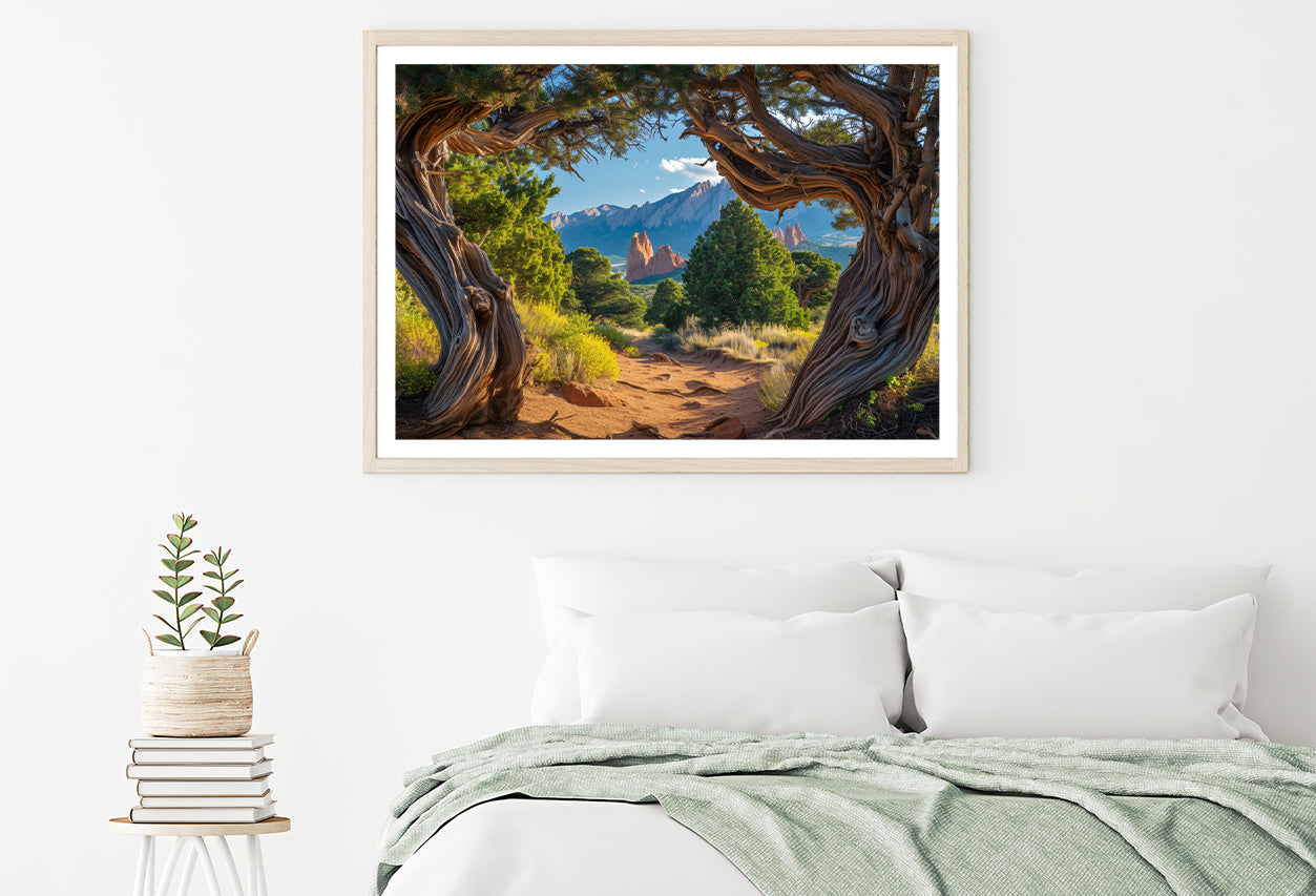 Trees with Mountains Home Decor Premium Quality Poster Print Choose Your Sizes