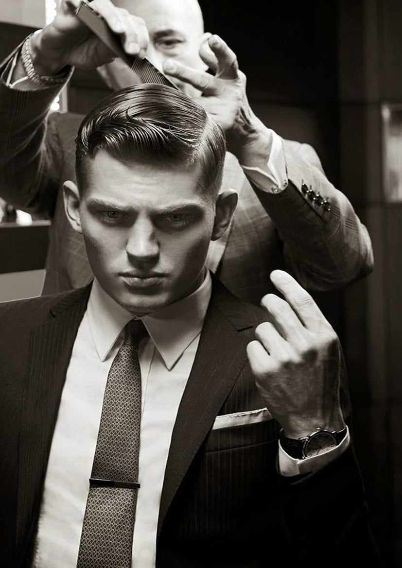 Black and White Barber Gents Hairstyle Cutting Fashion Home Decor Premium Quality Poster Print Choose Your Sizes - Bella Home Decor