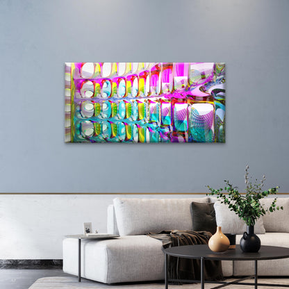 Colorful Glass Facade Design Wall Art Canvas Office Home Room Framed 120x60cm - Bella Home Decor