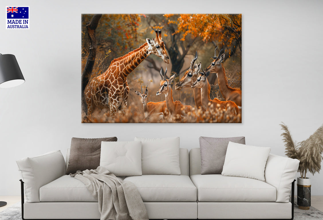 Beautiful Giraffe Wild Animal Wall Art Decor 100% Australian Made