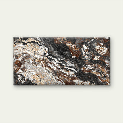 Black & Gold Liquid Granite Texture Wall Art Canvas Office Home Room Framed 120x60cm - Bella Home Decor