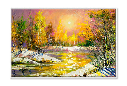 The Bank Of The River Oil Painting Wall Art Limited Edition High Quality Print Canvas Box Framed White