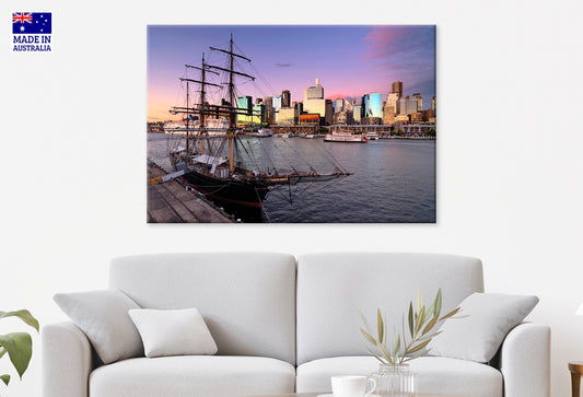 Darling Harbour Sydney Sunset Wall Art Decor 100% Australian Made