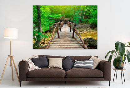 Bridge in Bright Forest, Natural  Wall Art Decor 100% Australian Made - Bella Home Decor