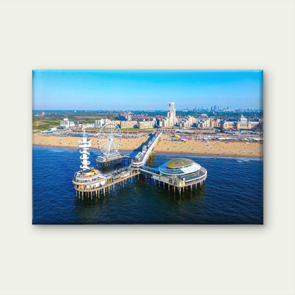 Scheveningen Pier and Beach Netherlands Wall Art Decor 100% Australian Made - Bella Home Decor