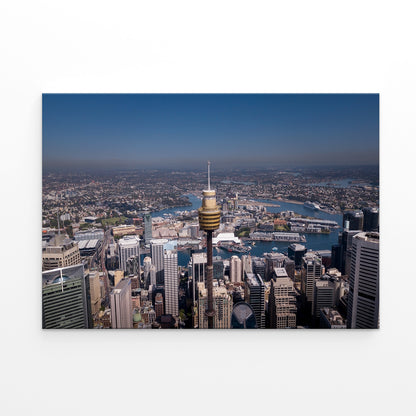 Sydney Tower New South Wales Aerial View Wall Art Decor 100% Australian Made