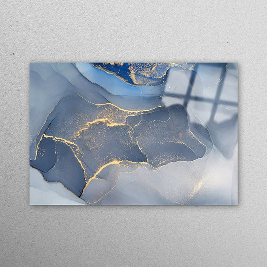 Modern Gold Abstract Acrylic Glass Print Tempered Glass Wall Art 100% Made in Australia Ready to Hang