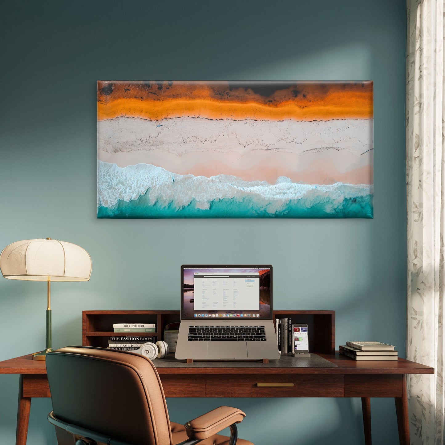 River Meets the Sea Guilderton Australia Wall Art Canvas Office Home Room Framed 120x60cm