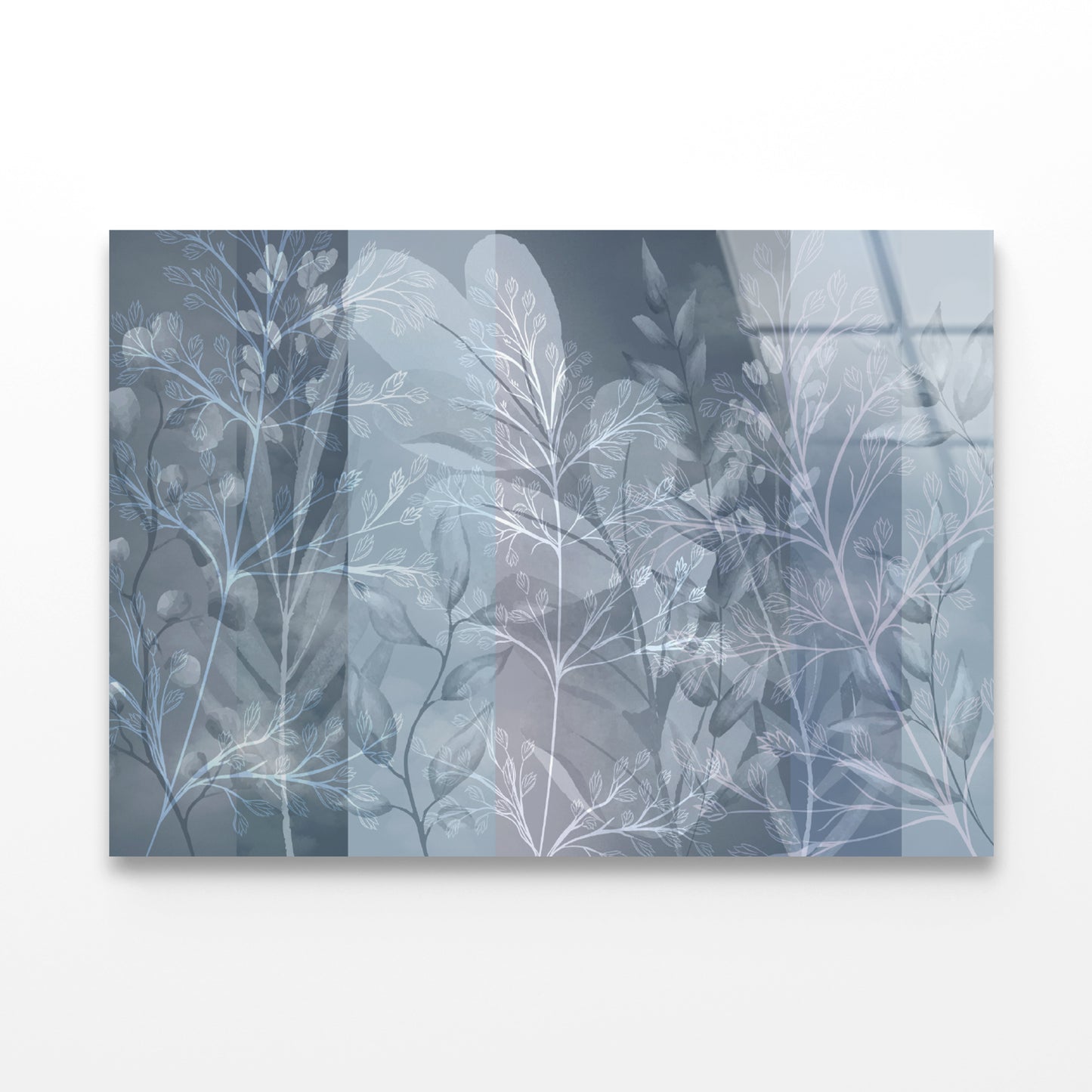 Shape of Tree Branches and Leaves Abstract Acrylic Glass Print Tempered Glass Wall Art 100% Made in Australia Ready to Hang - Bella Home Decor