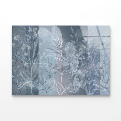 Shape of Tree Branches and Leaves Abstract Acrylic Glass Print Tempered Glass Wall Art 100% Made in Australia Ready to Hang - Bella Home Decor