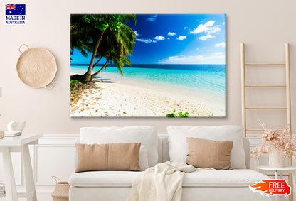 Palm Trees Ocean Beach Samoa Wall Art Decor 100% Australian Made