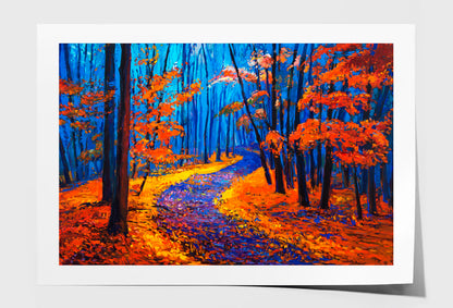 Autumn Forest Oil Painting Wall Art Limited Edition High Quality Print Unframed Roll Canvas None