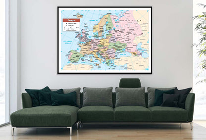 2012 Europe Political Continent Map Home Decor Premium Quality Poster Print Choose Your Sizes