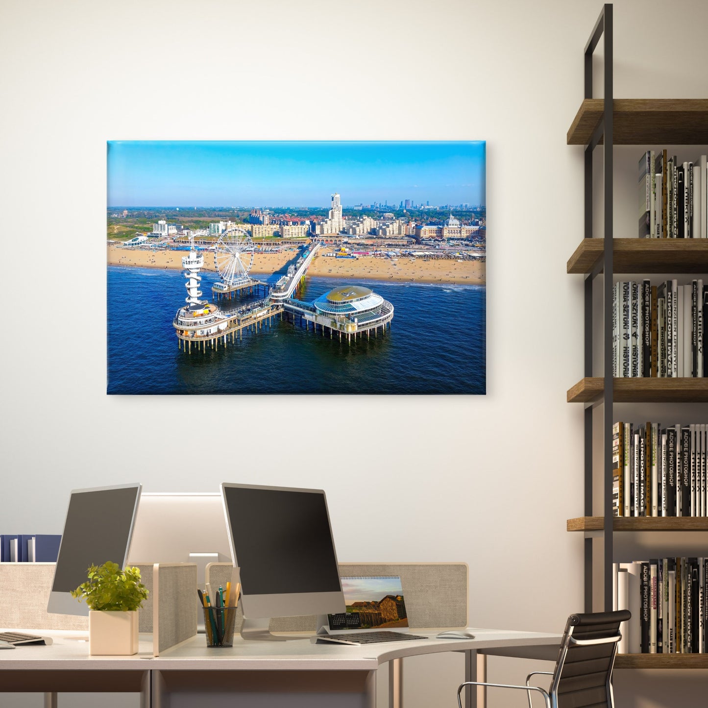 Scheveningen Pier and Beach Netherlands Wall Art Decor 100% Australian Made - Bella Home Decor