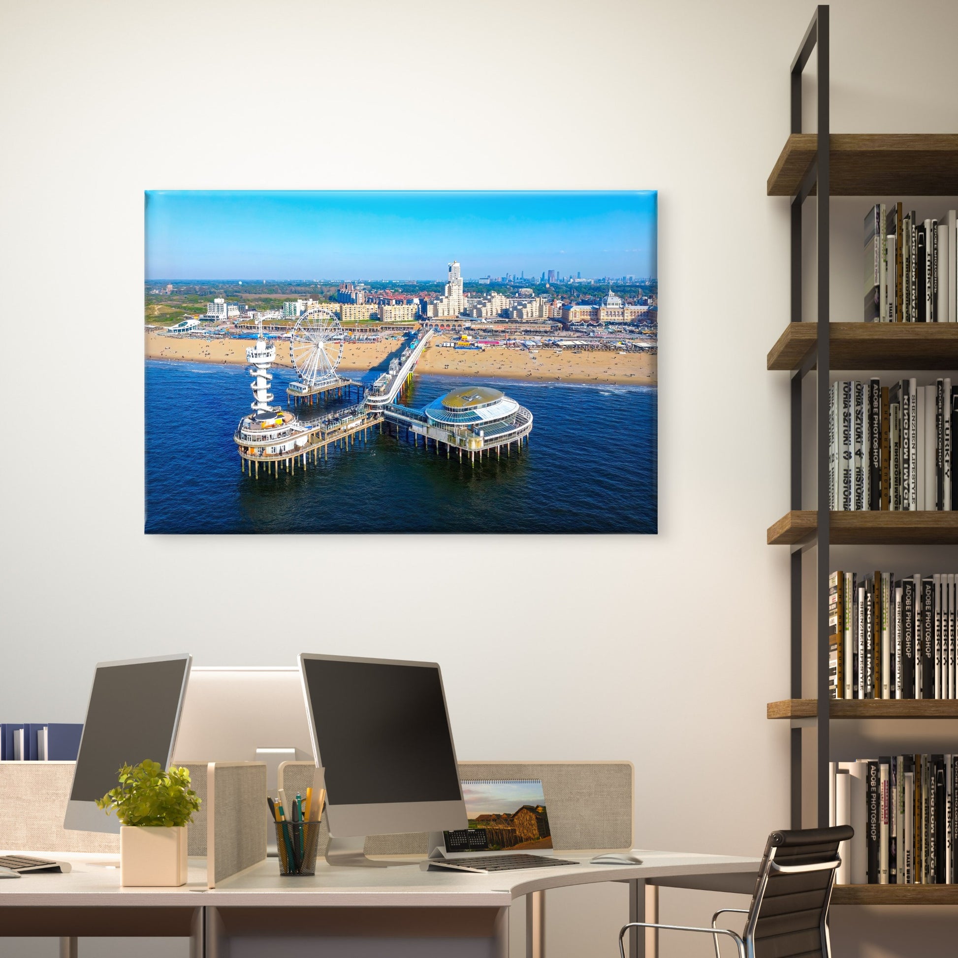 Scheveningen Pier and Beach Netherlands Wall Art Decor 100% Australian Made - Bella Home Decor
