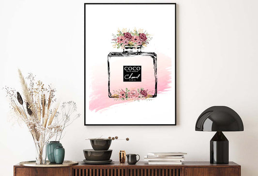 Black Pink Fashion Perfume Bottle Design Home Decor Premium Quality Poster Print Choose Your Sizes