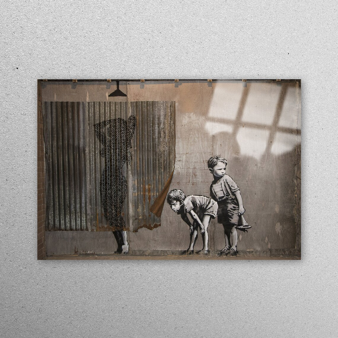 Banksy Lady Shower Acrylic Glass Print Tempered Glass Wall Art 100% Made in Australia Ready to Hang