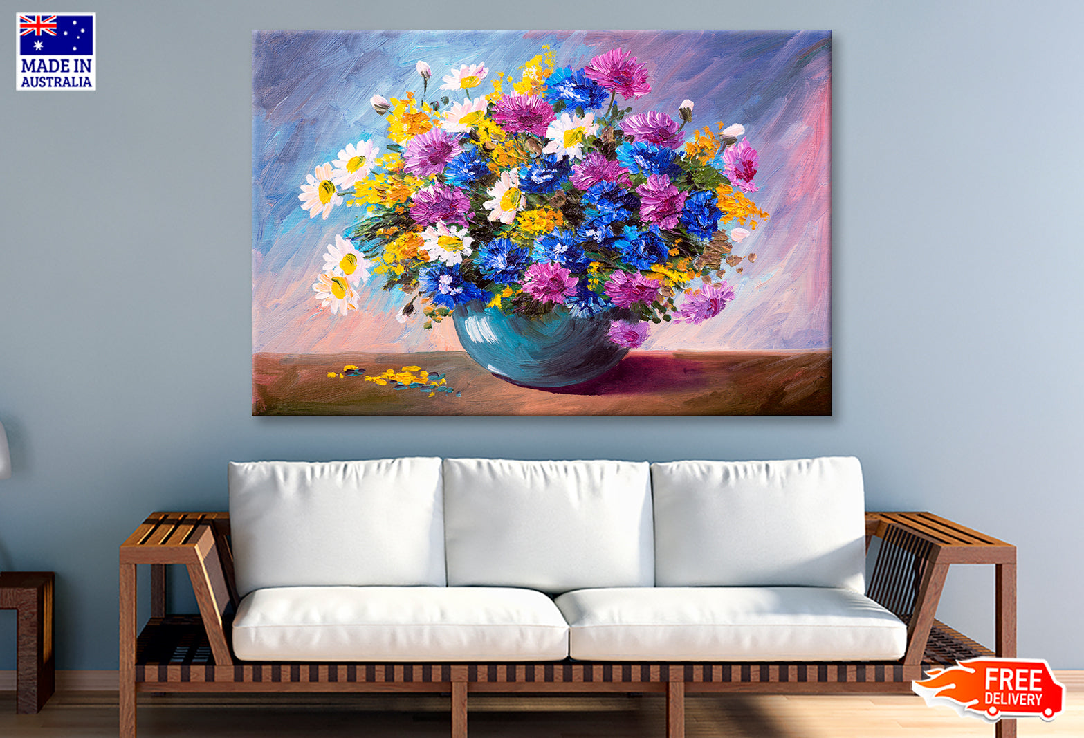 Bouquet Of Wildflowers Oil Painting Wall Art Limited Edition High Quality Print