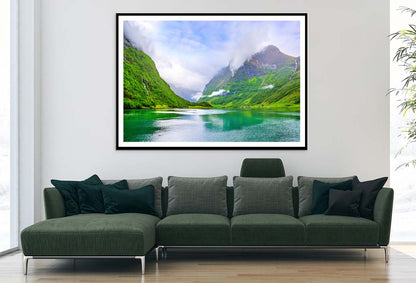 Beautiful Scenery of Scandinavian with Mountains Home Decor Premium Quality Poster Print Choose Your Sizes