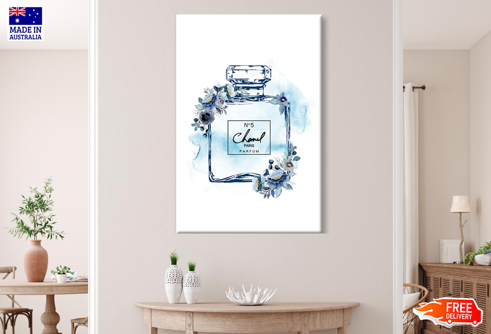 Blue Colored Perfume Wall Art Limited Edition High Quality Print