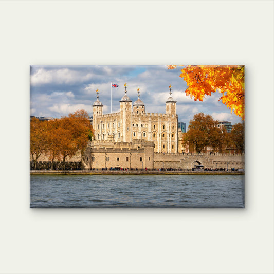 Tower of London along Thames River in Autumn UK Wall Art Decor 100% Australian Made