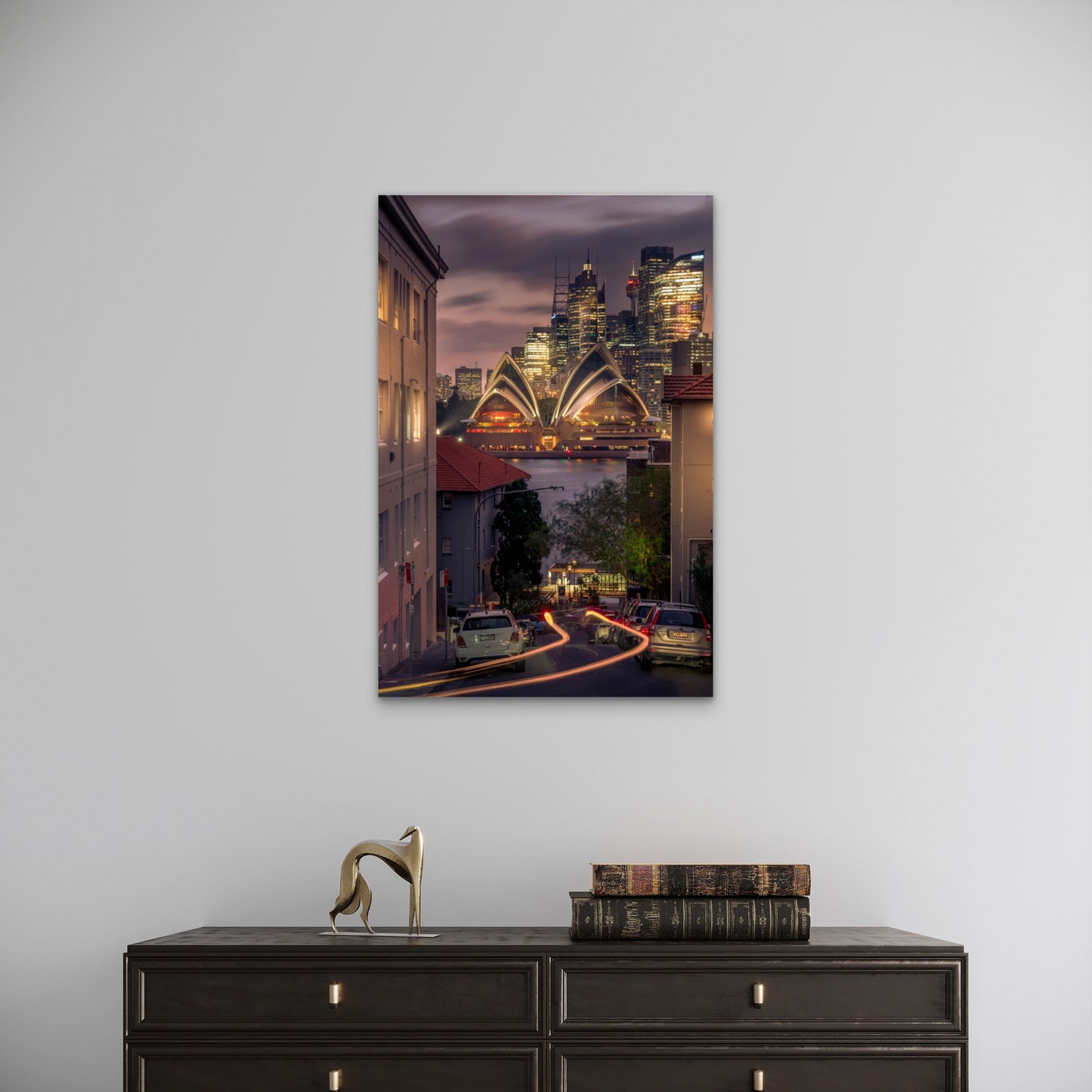 Sydney Opera House Night Cityscape View 40x60cm Metal Print Ready to Hang