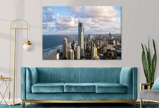 Gold Coast Queensland Skyscrapers Sunset Wall Art Decor 100% Australian Made