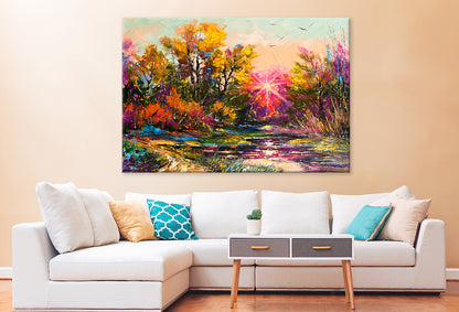 Oil Painting Autumn Decline Wall Art Decor 100% Australian Made