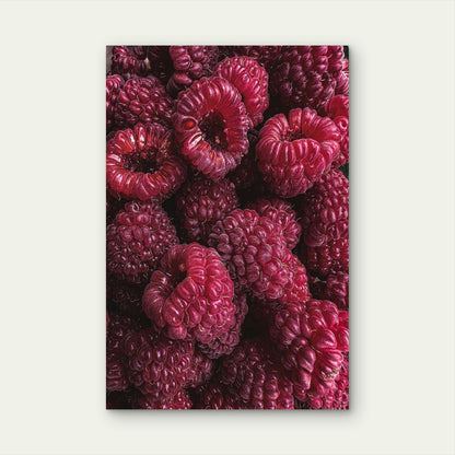 Close-Up of Fresh Raspberries 60x90cm Metal Print Ready to Hang