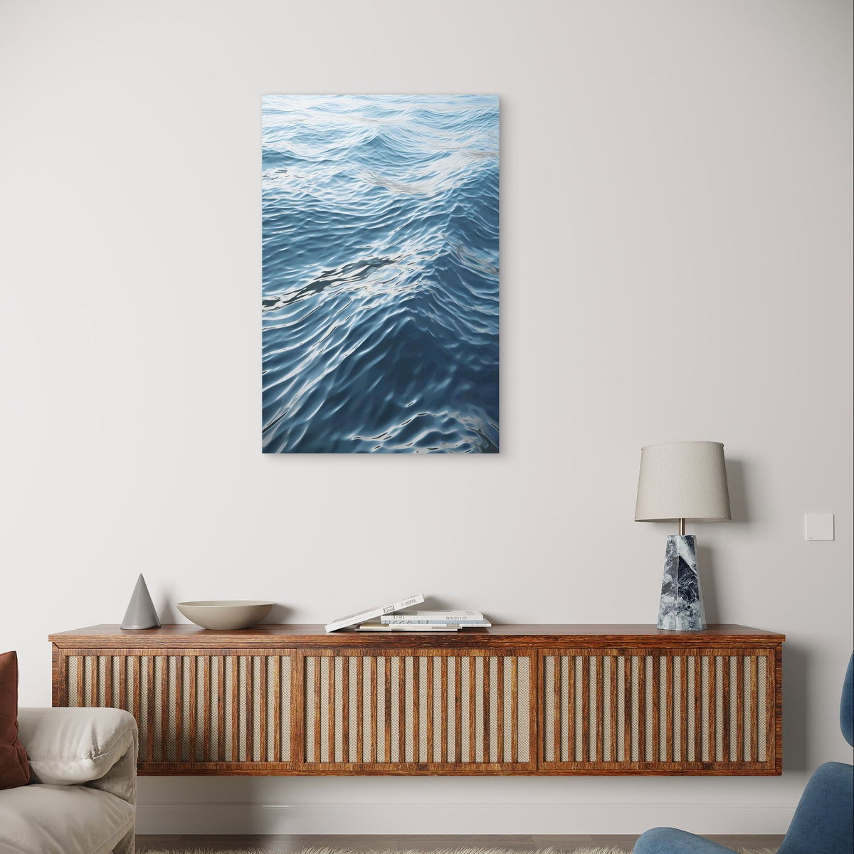 Deep Blue Ocean Water Ripples Surface 40x60cm Metal Print Ready to Hang