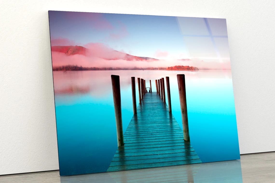 The Pier Is a Landing Stage on The Banks of Derwentwater Acrylic Glass Print Tempered Glass Wall Art 100% Made in Australia Ready to Hang - Bella Home Decor