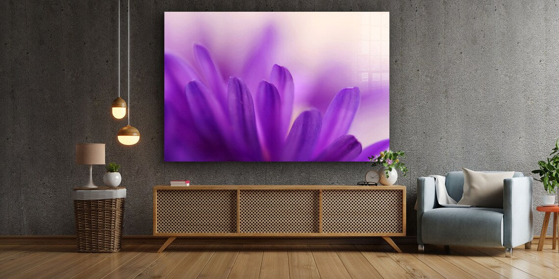 Purple Flower Petals UV Direct Aluminum Print Australian Made Quality