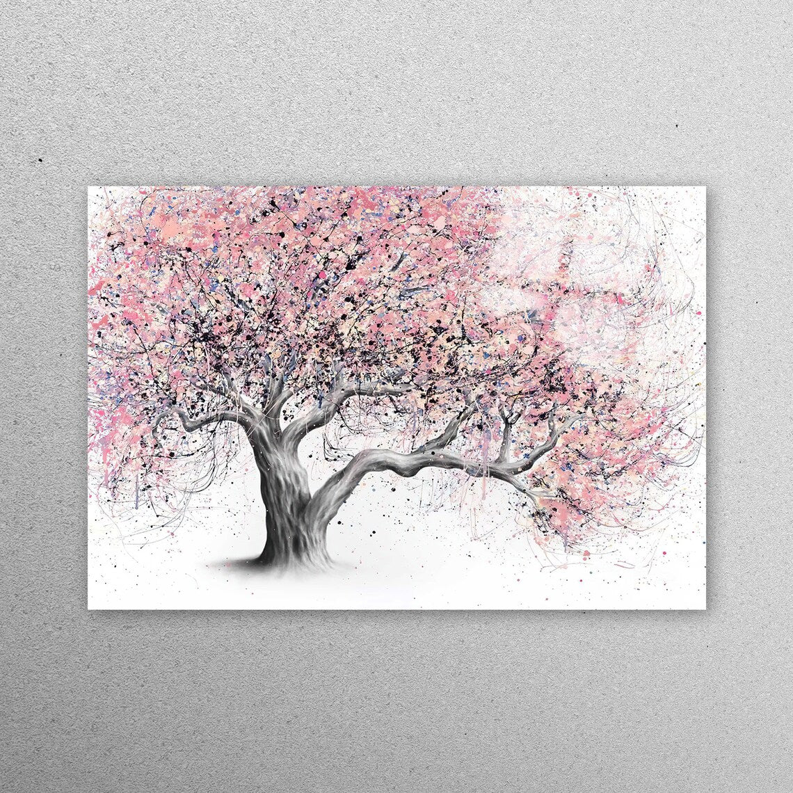 Pink Tree Painting Acrylic Glass Print Tempered Glass Wall Art 100% Made in Australia Ready to Hang