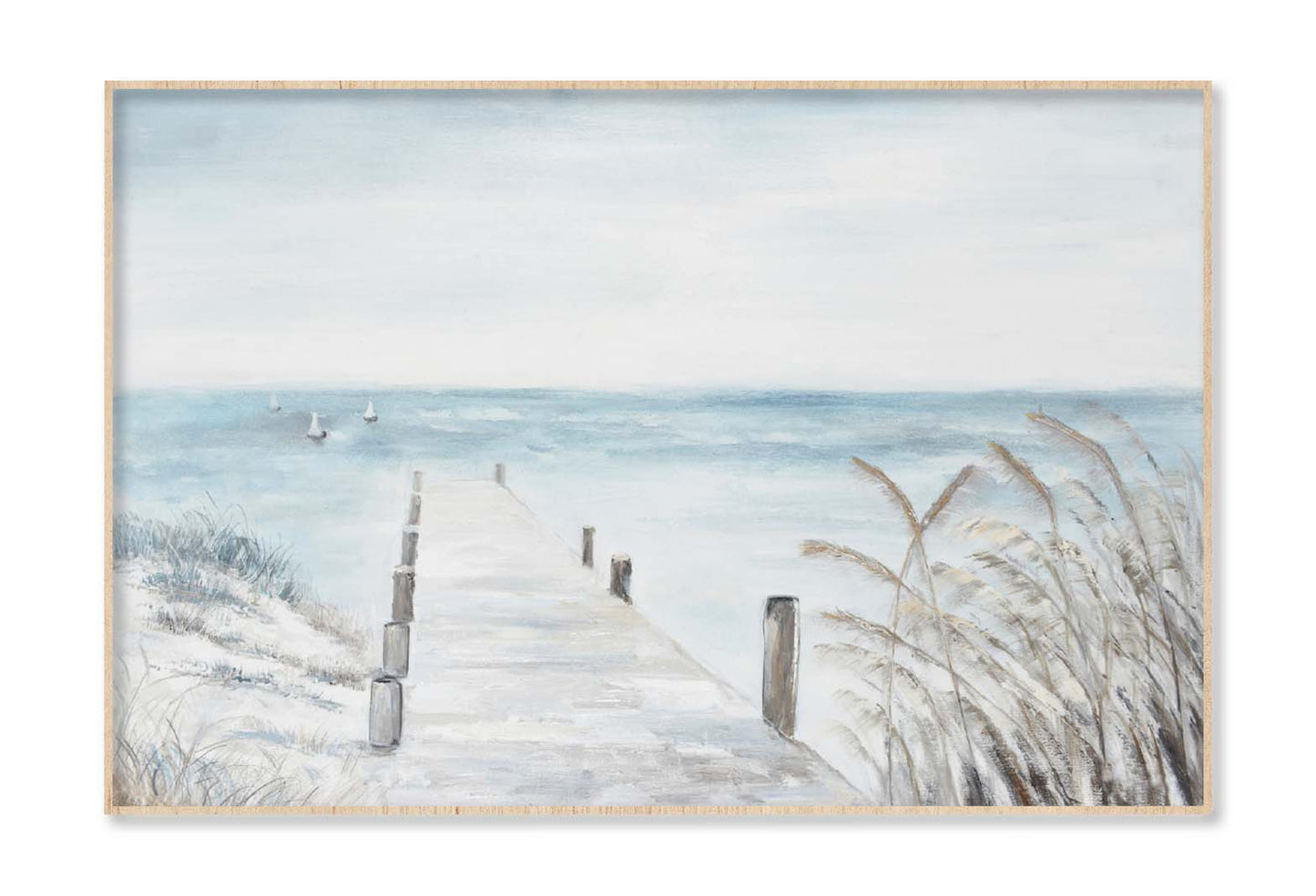 A Seaside Pier, Scenery, Painting Wall Art Limited Edition High Quality Print