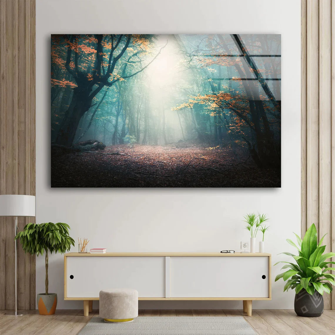 Misty Autumn Forest UV Direct Aluminum Print Australian Made Quality