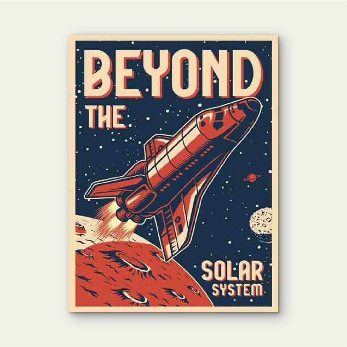 Retro Space Shuttle 60x90cm Metal Print Ready to Hang
