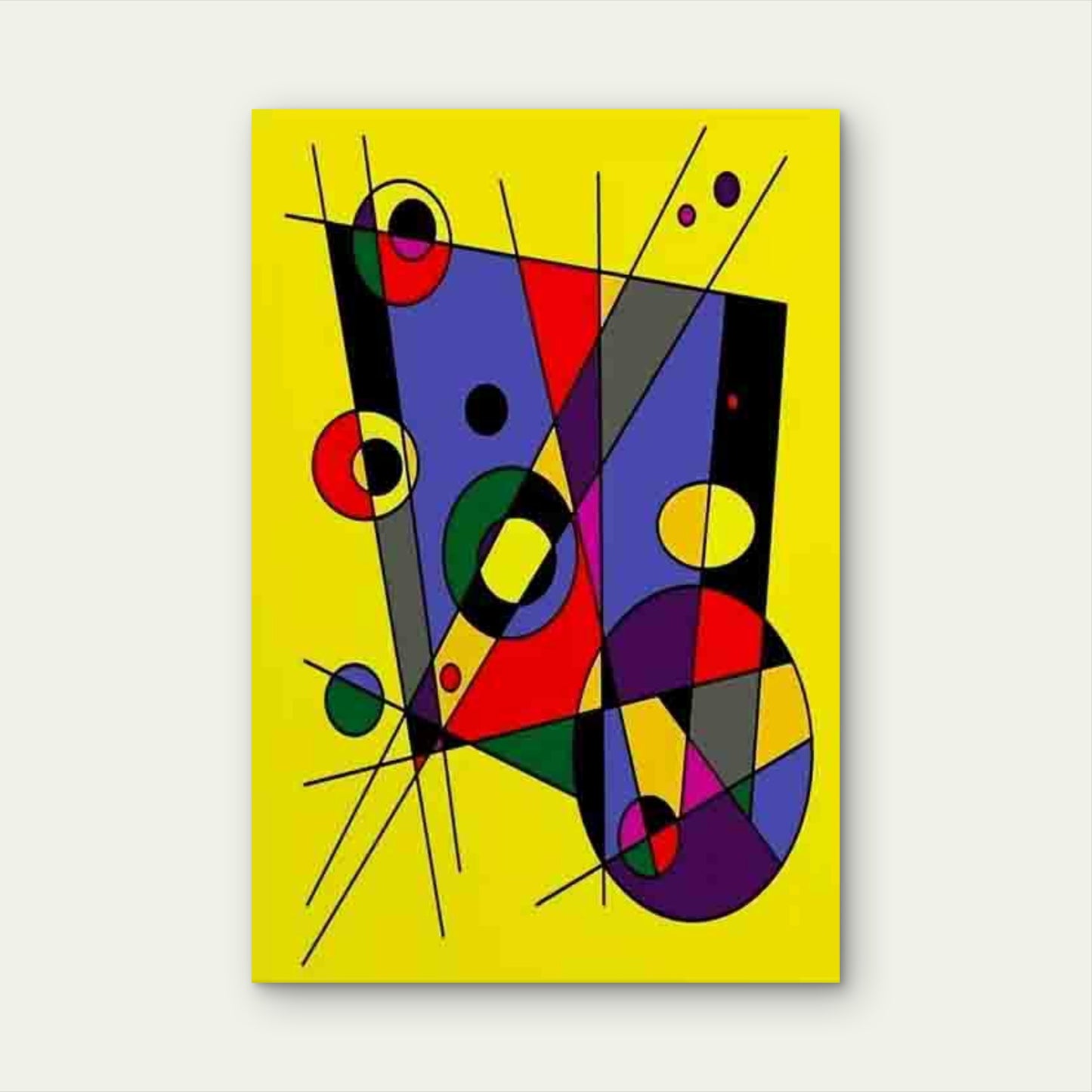 Vibrant Geometric Abstract 60x90cm Metal Print Ready to Hang
