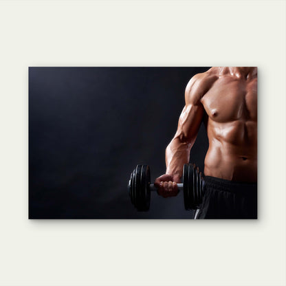 Bodybuilding Man Dumbbell Bicep 5mm thick Plastic Poster Ready to Hang 90x60cm