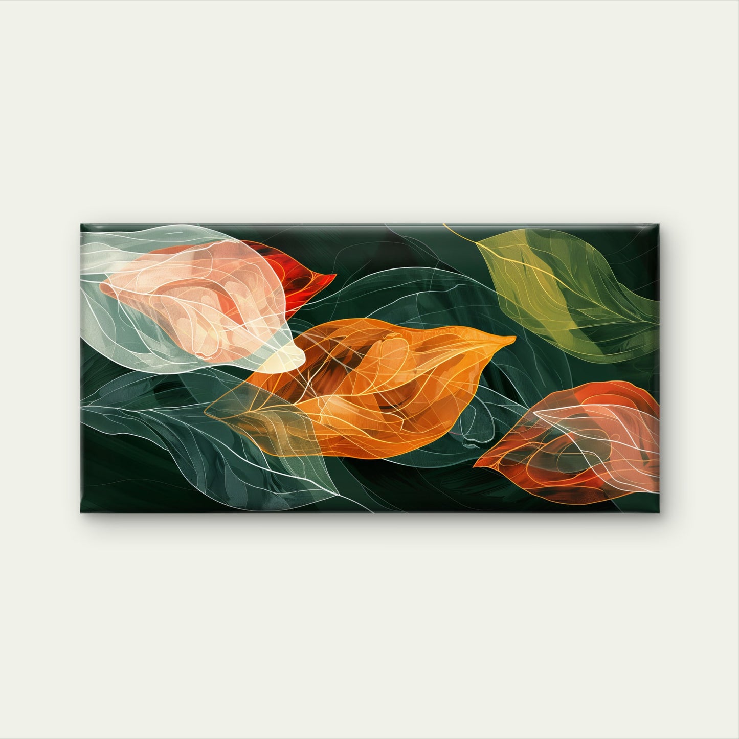 Translucent Autumn Leaves Wall Art Canvas Office Home Room Framed 120x60cm